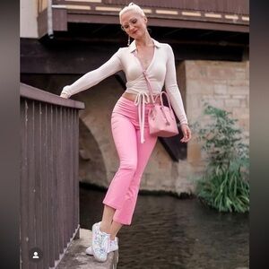 ZARA mini flare pants light bubble gum pink 7385/450